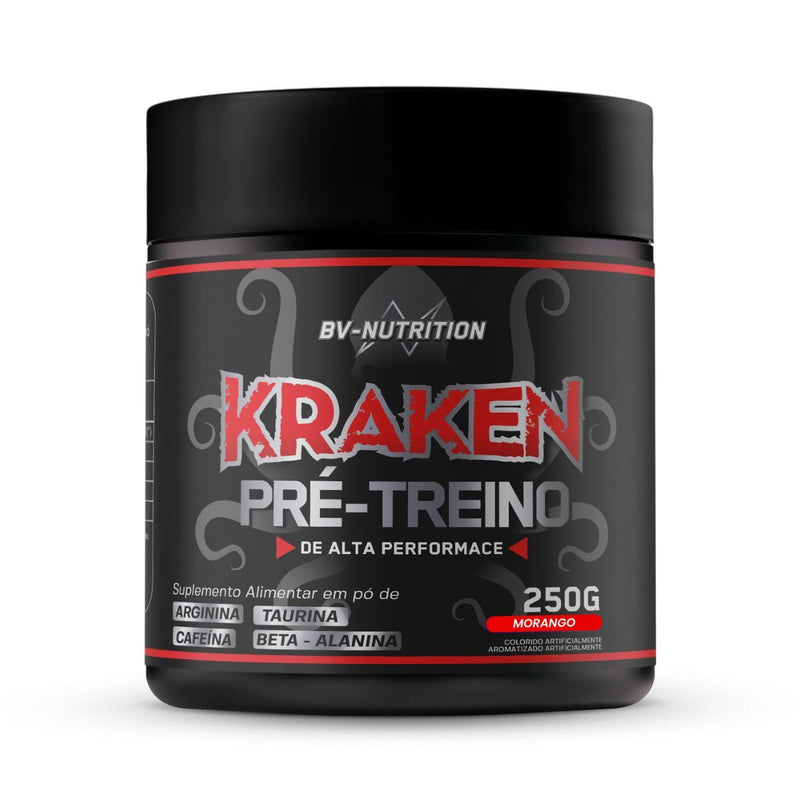 PRÉ TREINO KRAKEN 250G SABOR MORANGO