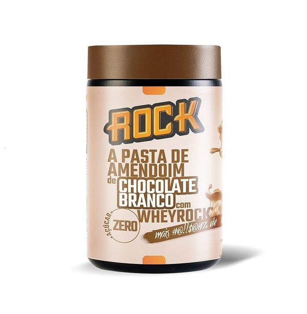 Pasta de Amendoim Whey Rock (1kg) - Sabor: Chocolate Branco com Whey Rock