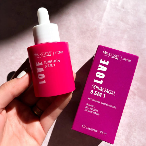 Sérum Facial 3 em 1 Vitamina C Rosa Mosqueta Ácido Hialurônico 30ml